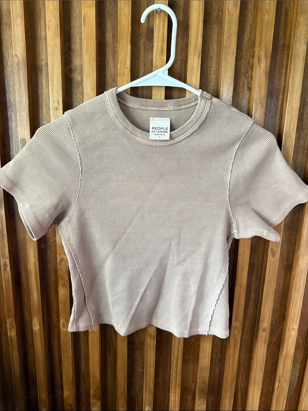People of Leisure Ribbed Cotton Baby Crew Tee. L